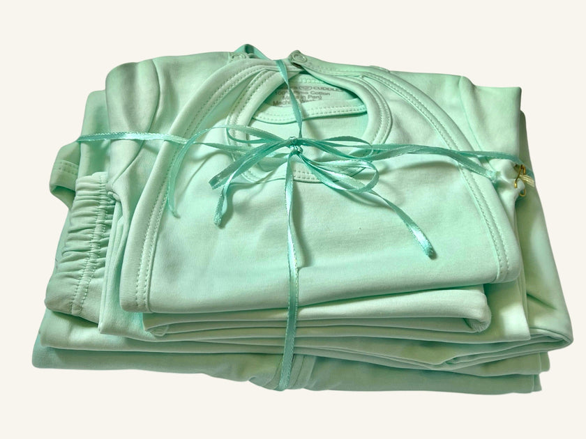 Pima Cotton 5 -Piece Newborn Layette Set | Hypoallergenic Baby Gift Set