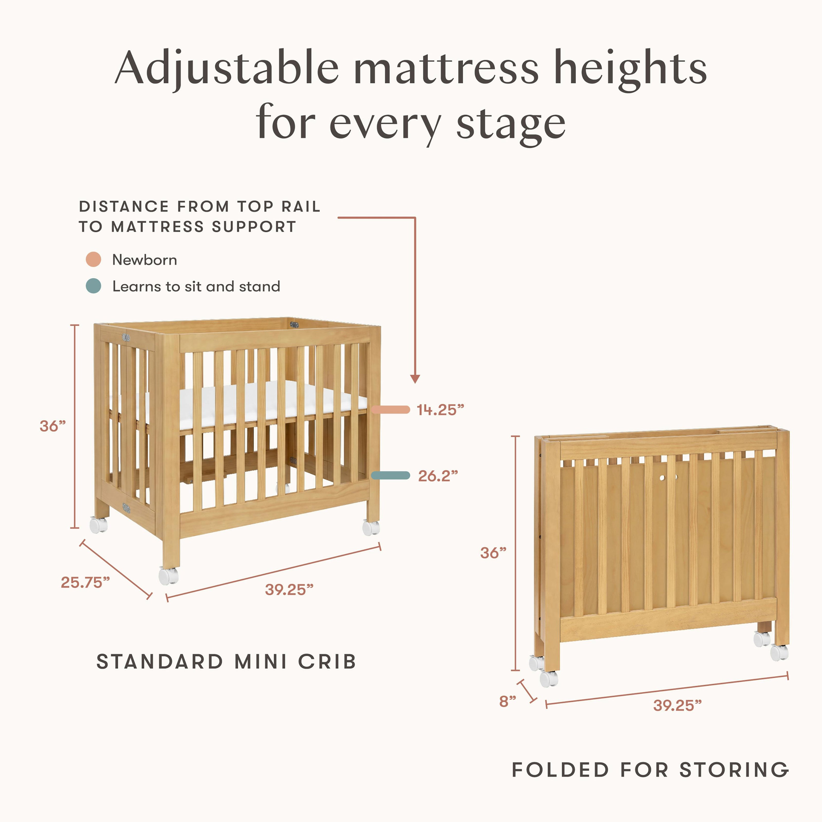 Origami Mini Crib in Honey