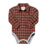 JASPER Red/Lemon washed plaid Woven Onesie