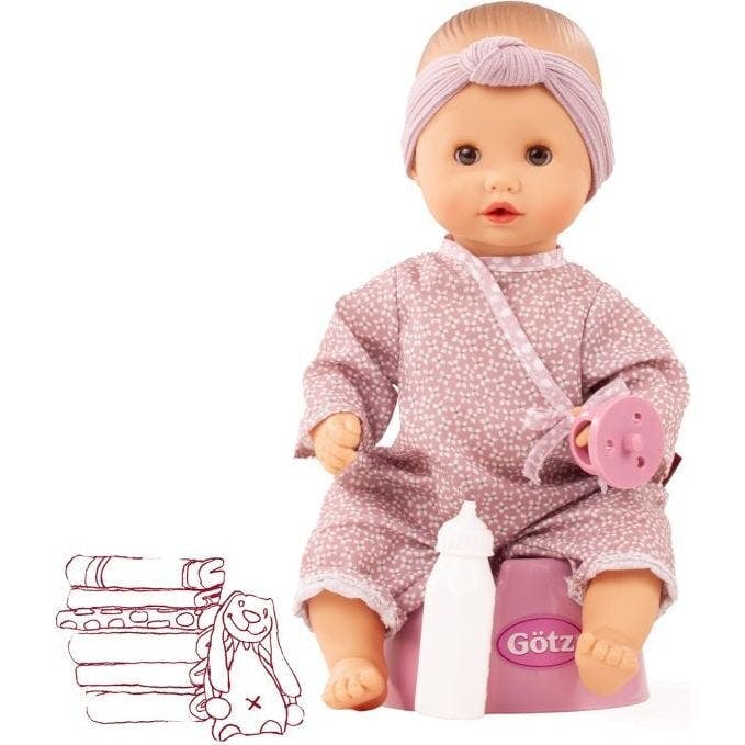 Sleepy Aquini Soft Mood - 13" Drink & Wet Bath Baby Girl Doll with Potty