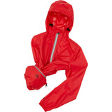 Navy full zip packable rain jacket and windbreaker