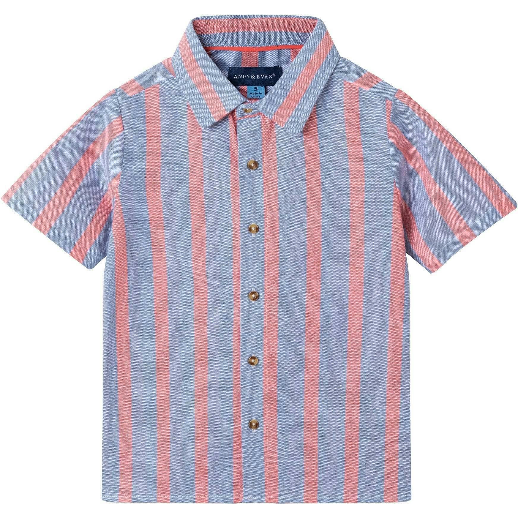 Boys Orange Striped Airy Oxford Set | Orange Stripe