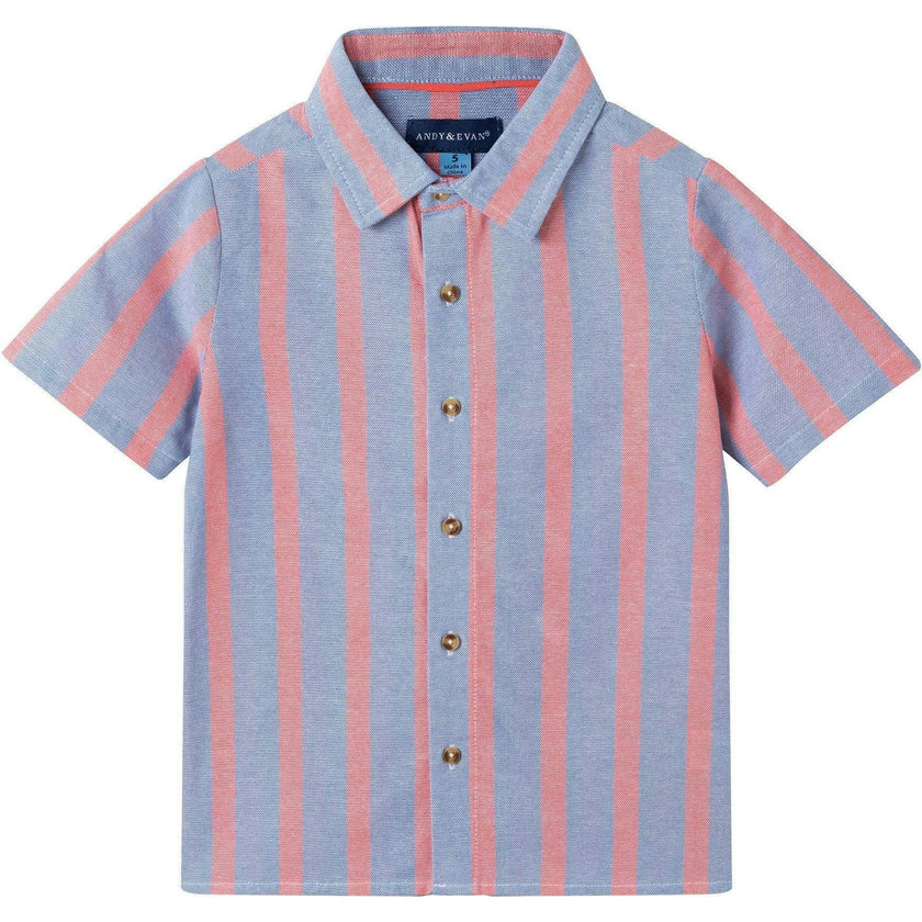 Boys Orange Striped Airy Oxford Set | Orange Stripe