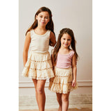 Stella Champagne Lace Trim Ribbed Tank