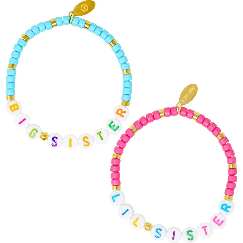Girl's Big Sis/Lil Sis Stretchy Bead Bracelet Set