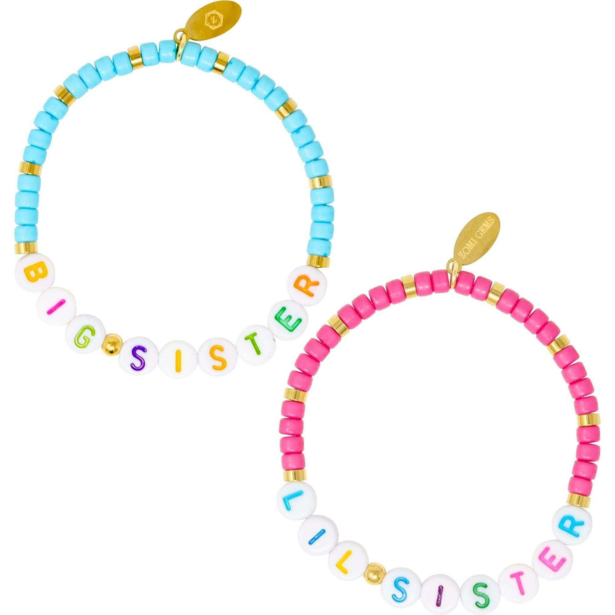 Girl's Big Sis/Lil Sis Stretchy Bead Bracelet Set