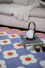 Pink and Purple Floral Area Rug