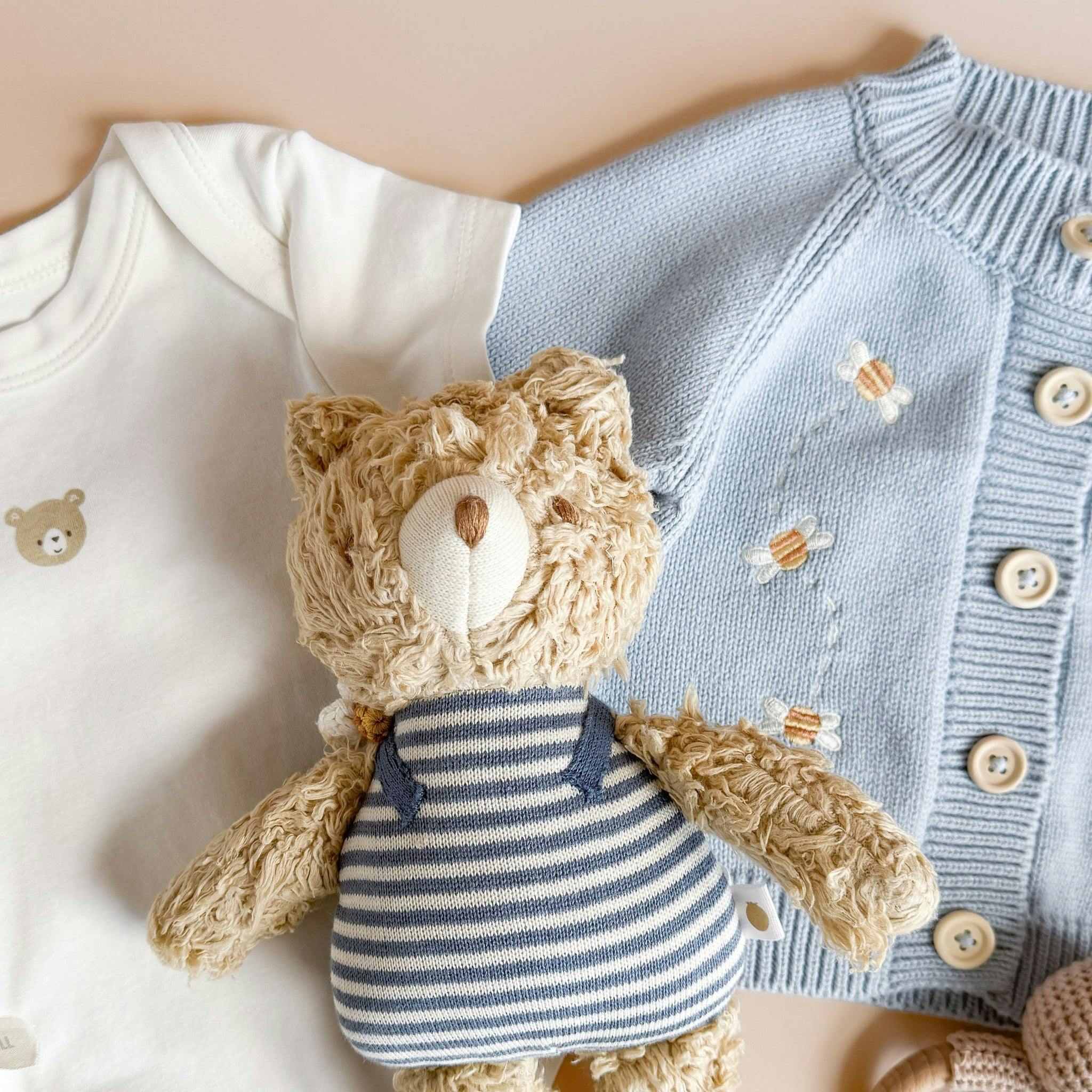 Bee Cardigan and Henry Bear Bee Plush Set