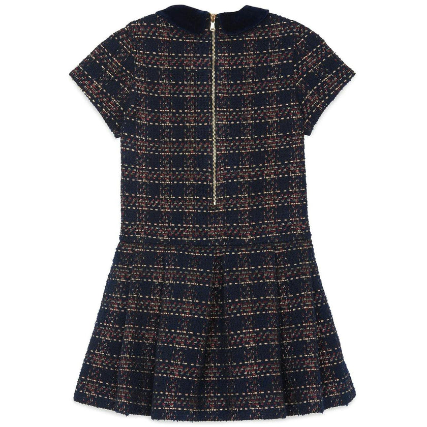 Short Sleeved Checked Dress