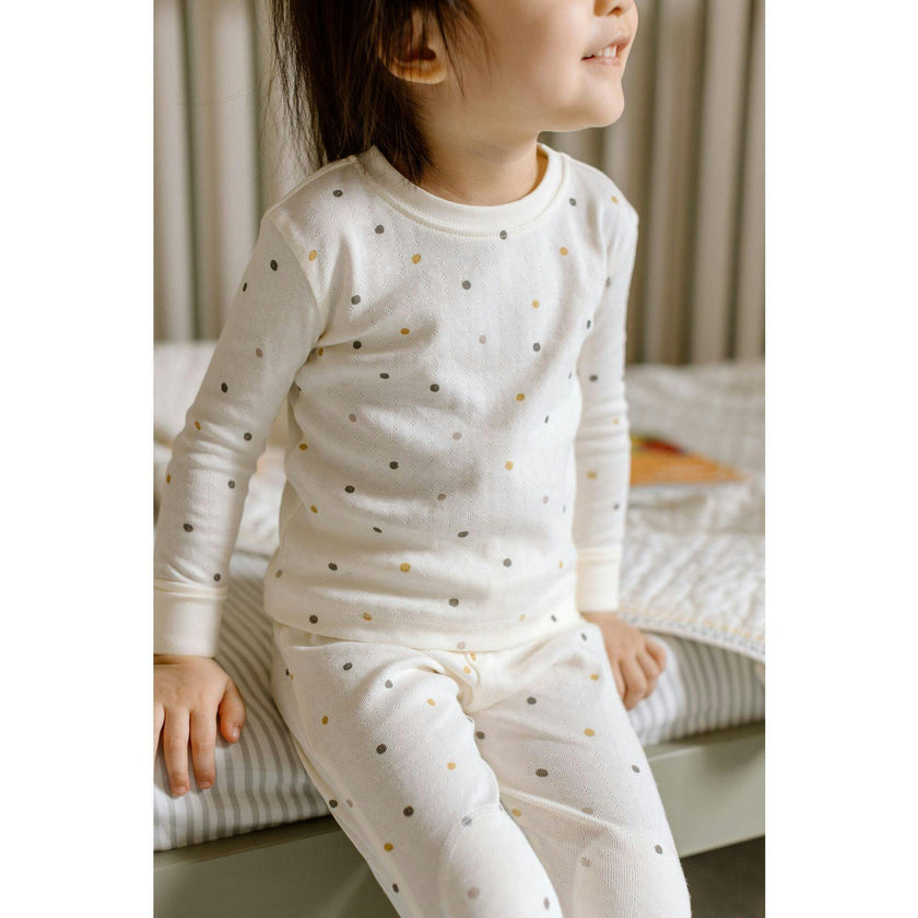 Pointelle Toddler Pajama - Polka Dotty