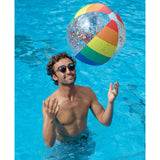 Rainbow Collection Jumbo Glitter Beach Ball Classic Rainbow