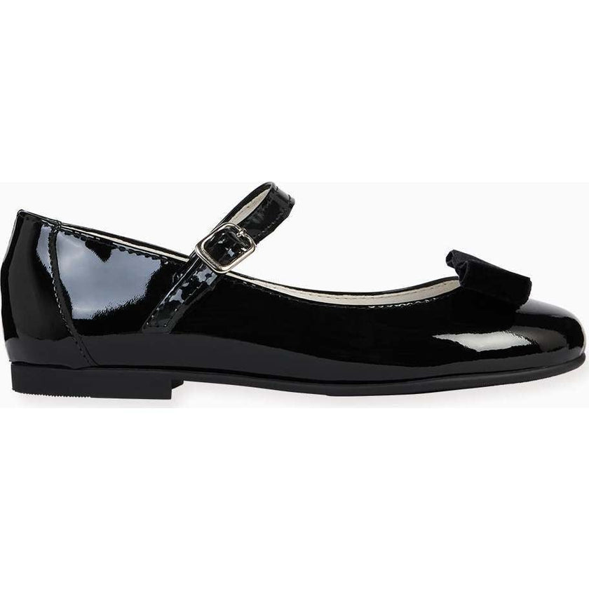 Patent Black Leather Girl Bow Mary Jane Shoes