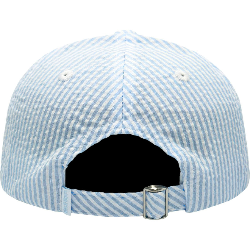 Blue Seersucker Football Baseball Hat - Baby/Toddler & Youth