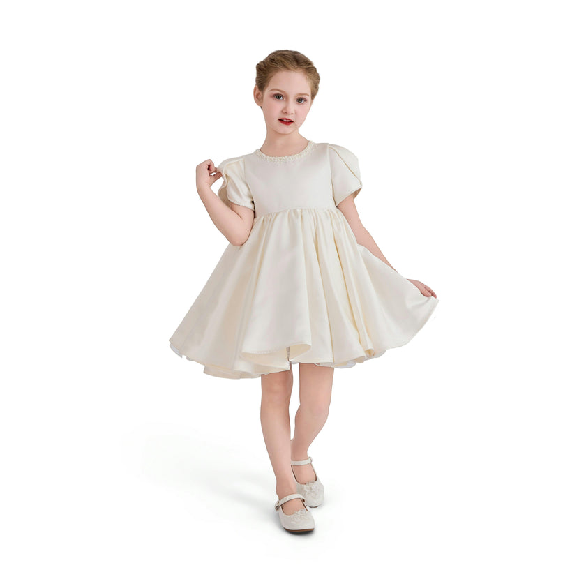 Ivory Suncrestia Pearl-Accented Occasion Dress
