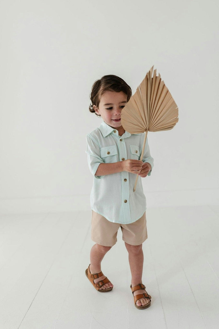 Boys Dressy Shorts in Khaki