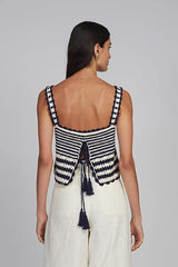 CARIA STRIPE CROCHET TOP
