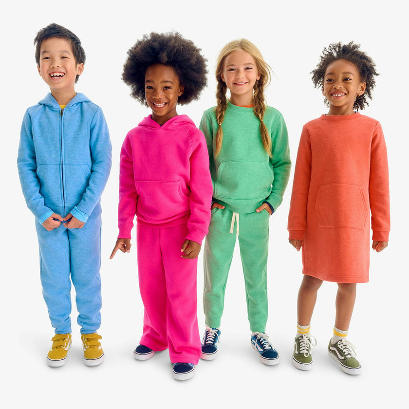 Kids cozy fleece crewneck sweatshirt