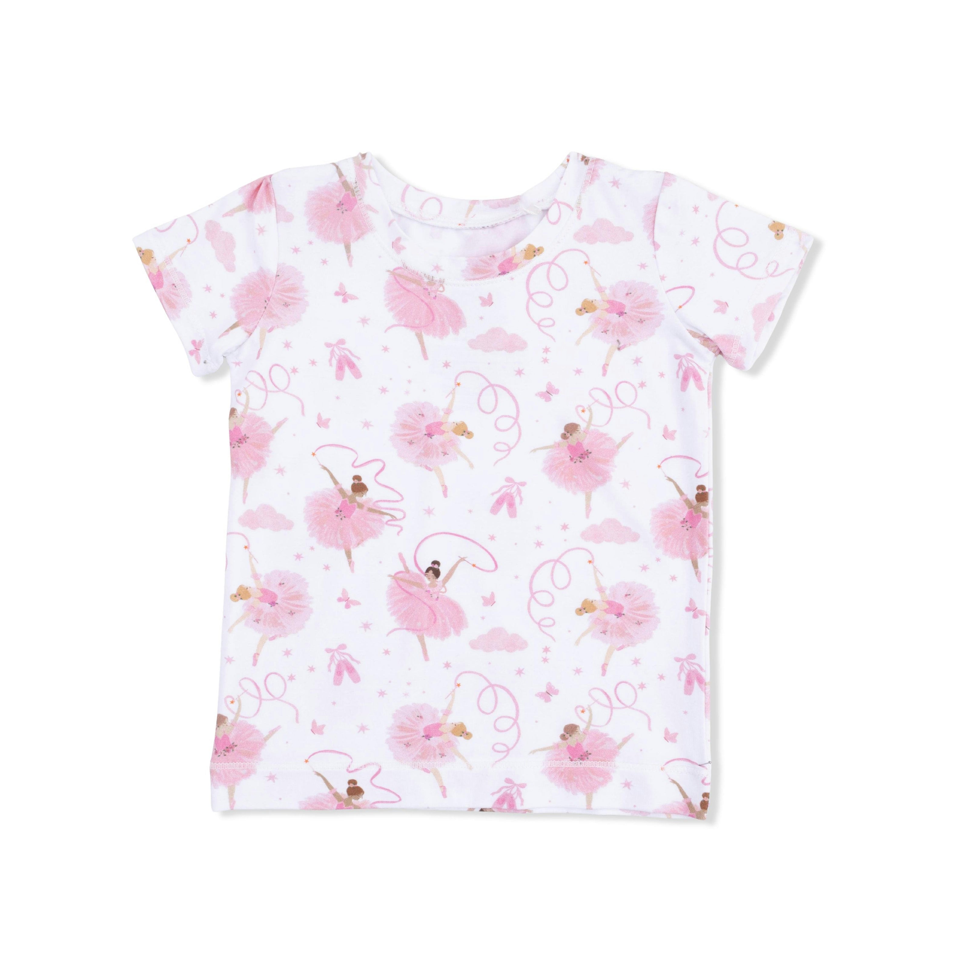 Ribbon Ballerinas - Short Sleeve Loungewear Set