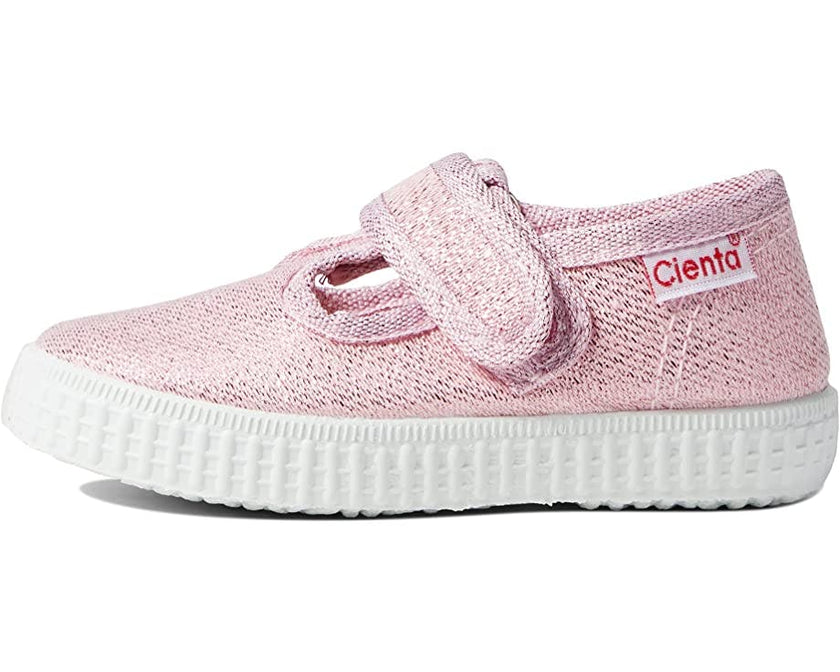 Cienta 50013.42 Pink Sparkle Velcro T- Strap
