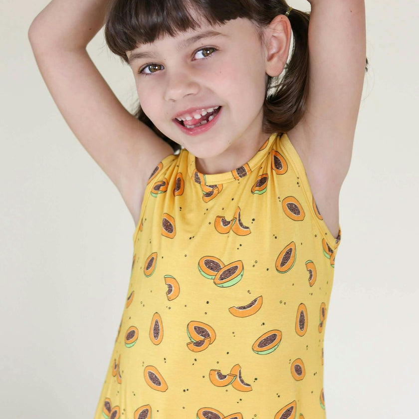 Papaya Bamboo Girls' Sleeveless Dress