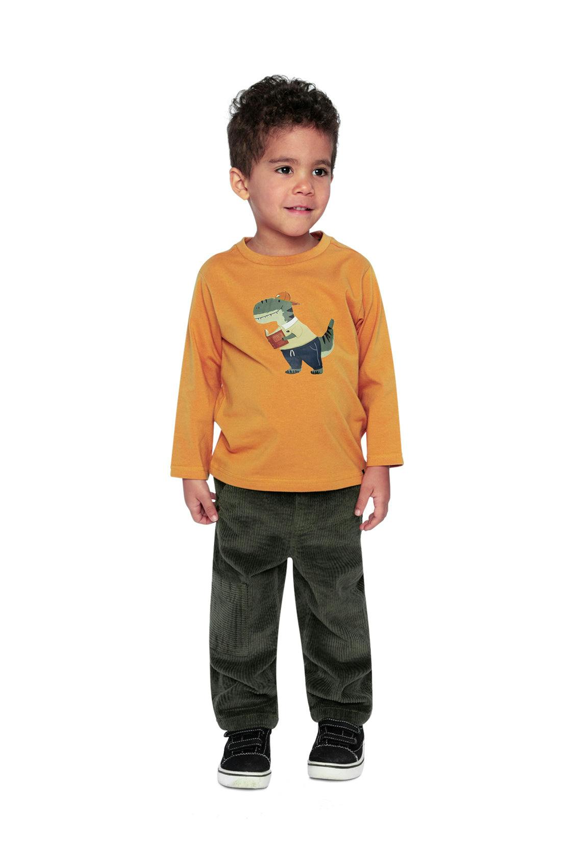Stretch Corduroy Pants with Cargo Pocket Dark Grey