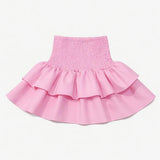 Denim Pink Ruffle Skirt