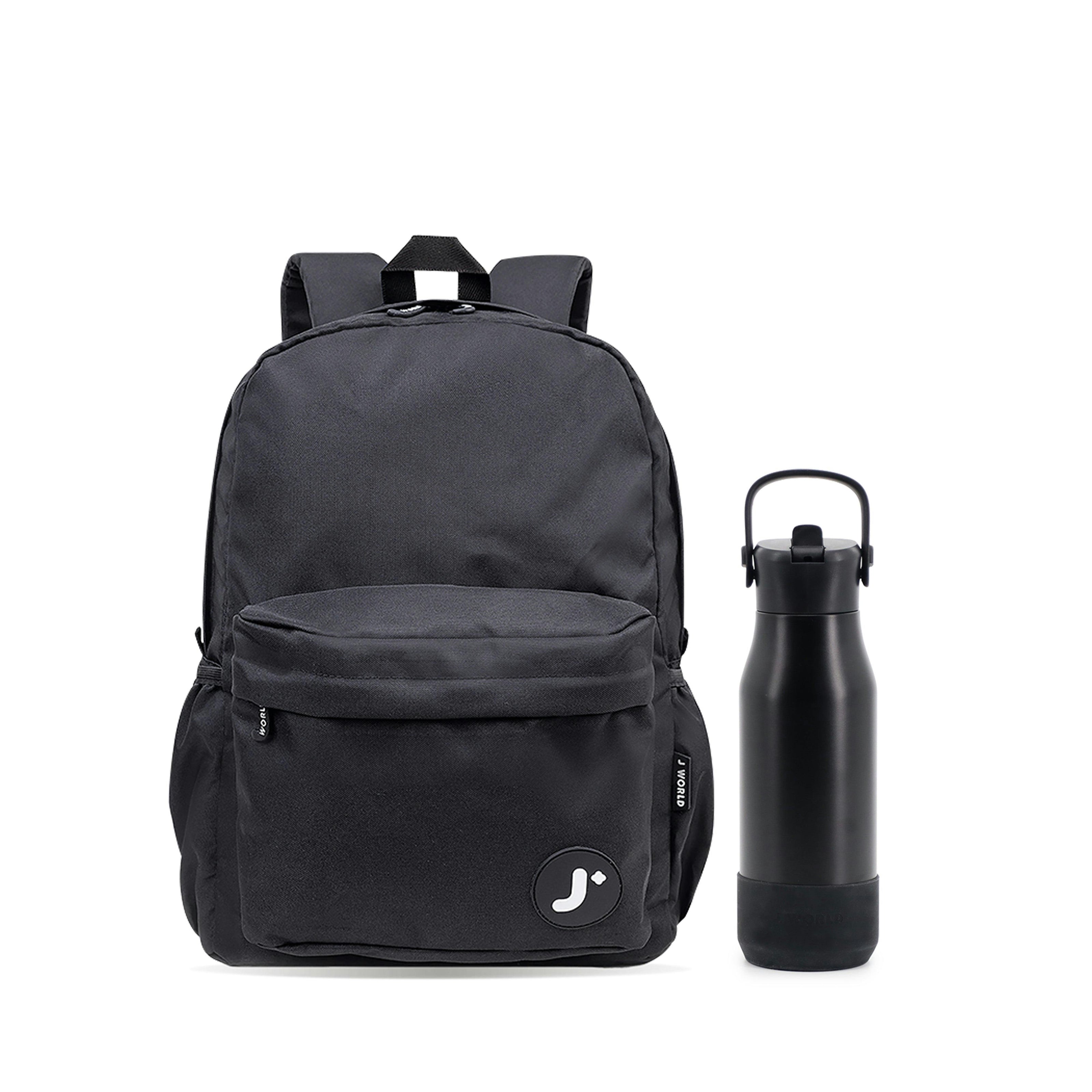 Oz Daypack Backpack with 22oz Flowee Water Bottle in Black