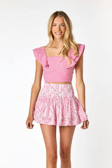 Naomi Skirt Pink City Print