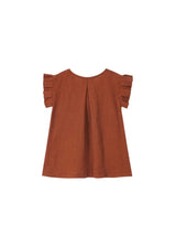 Girls Gauze Box Pleated Sleeve Top