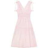Women's Noemie Ikat Ruched Shoulder Tie Maxi Dress, Pink