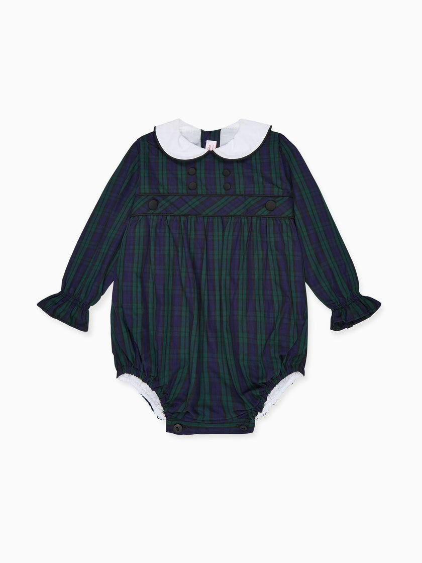 Navy Check Senna Baby Romper