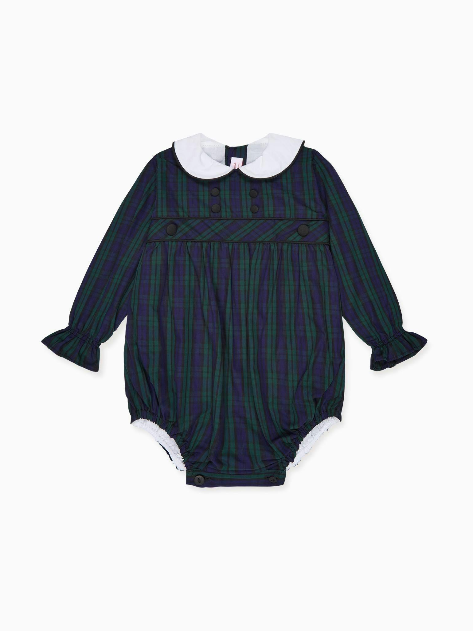 Navy Check Senna Baby Romper
