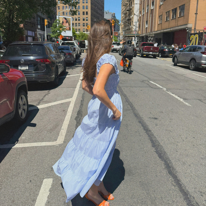 The Stella Nap Dress - Blue/White Stripe