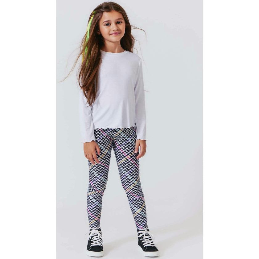 Girls Lettuce Edge Crew Neck Long Sleeve T-Shirt