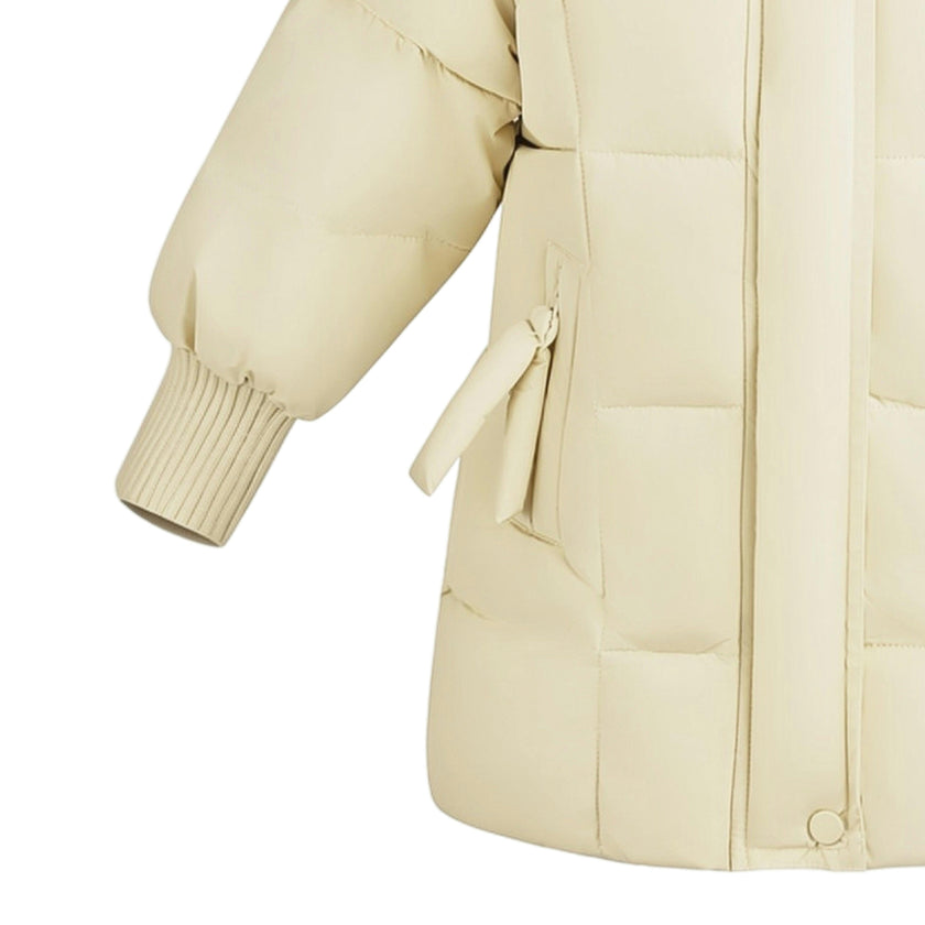 Yellow Quilted Hooded Jacket