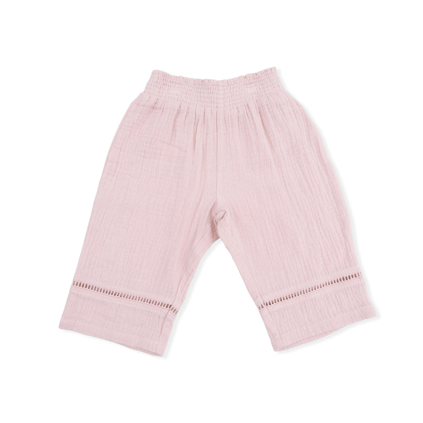 Solid Muslin Lotus - Smocked Waist Pants