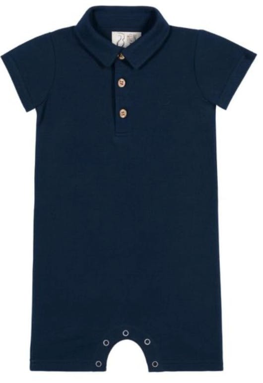 DRIFT Black Pique Polo Romper