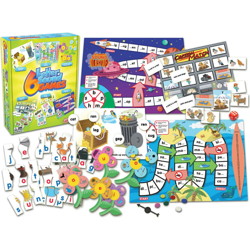 6 Letter Sound Games Board Game for Ages 4-5 Kindergarten Learning