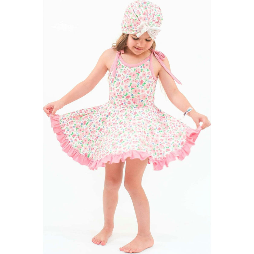 Ditzy Floral Tie Strap Twirl Dress