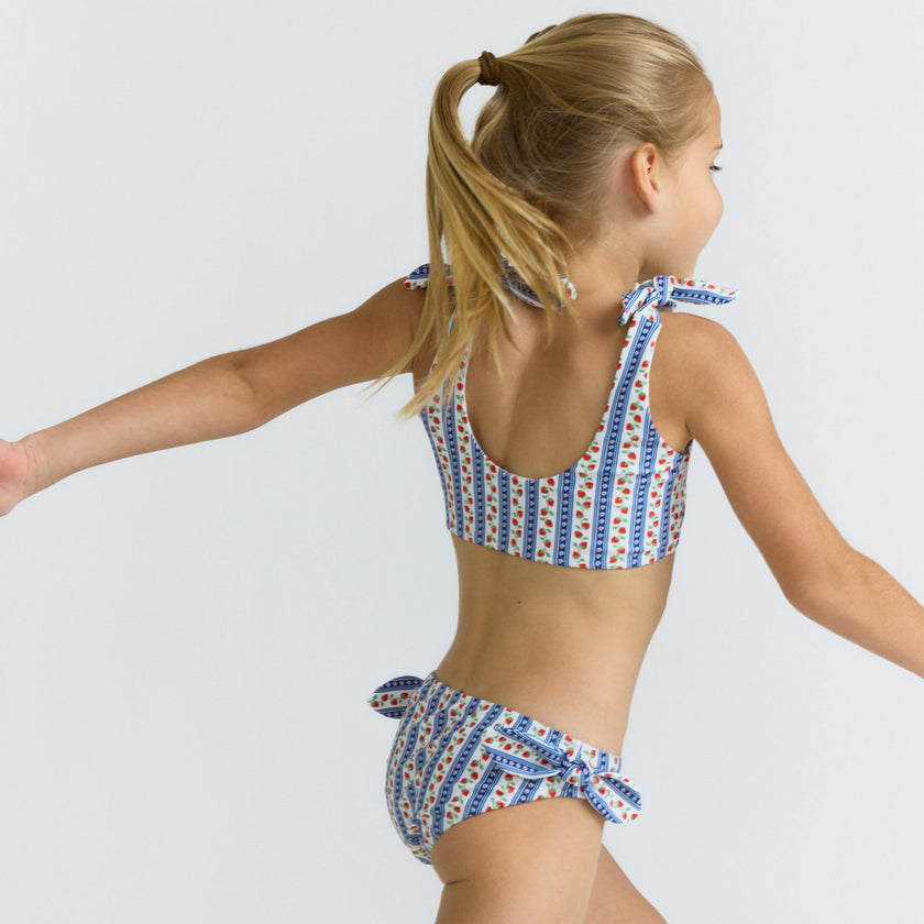 girls strawberry patch tie knot bikini