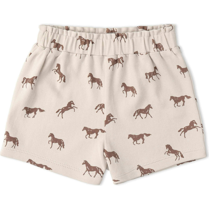 Organic Drop Shoulder Tee & Shorts Set - Horses