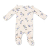 Sweet Hanna Floral Velour - 2 Way Ruffle Sleeve Zipper Footie