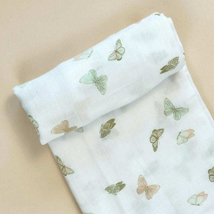Bamboo Muslin Swaddle Blanket & Topknot Set - Growing Love