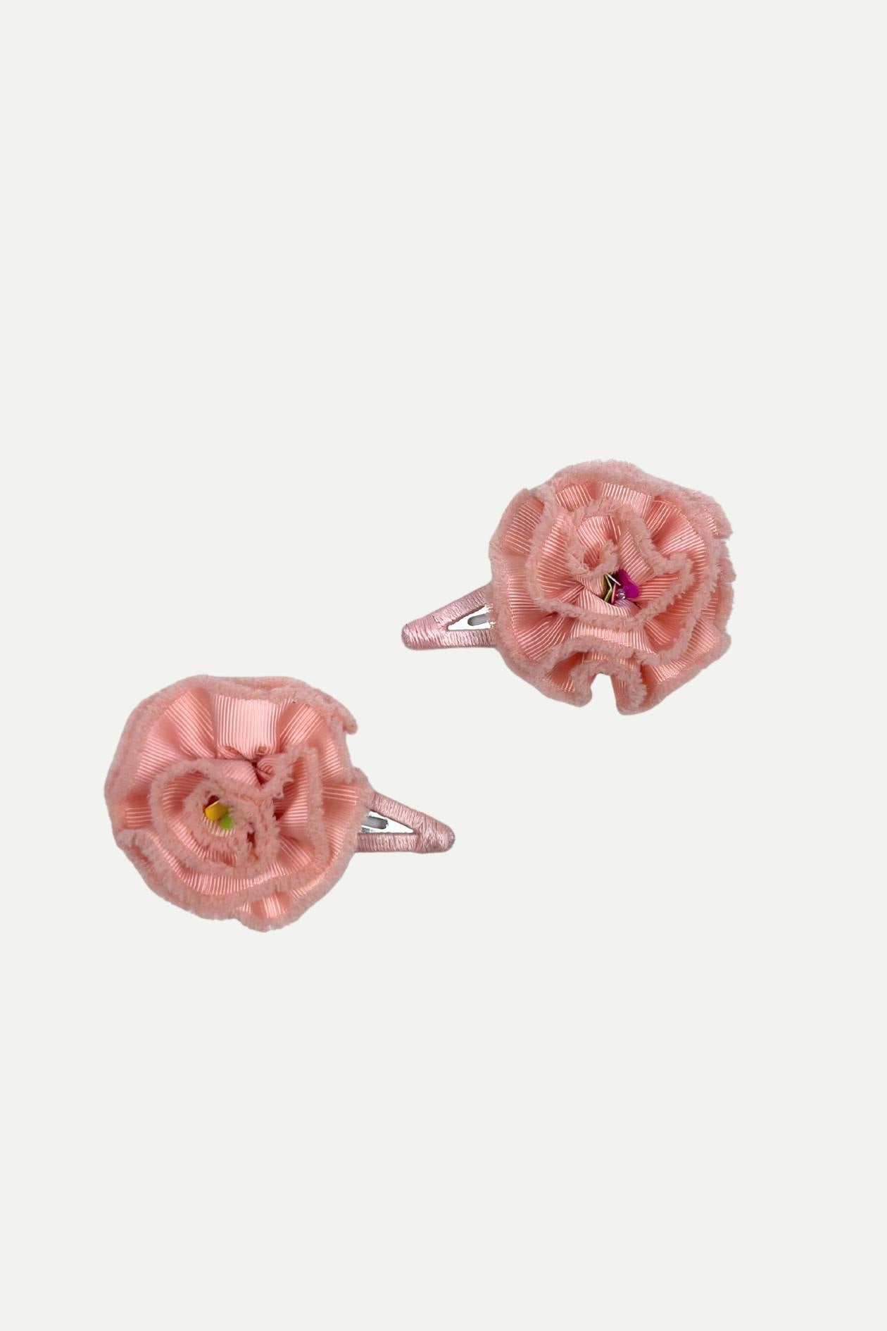 RIBBON FLOWER HAIR CLIPS (SET OF 2)