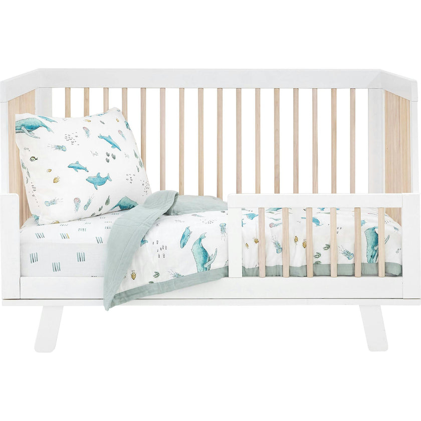 Cotton Muslin Toddler Bedding 3 Piece Set - Whales
