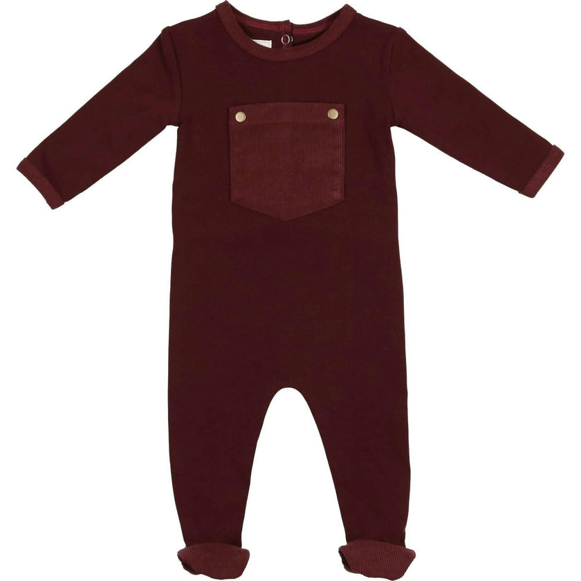 Corduroy Pocket Long Sleeve Footie