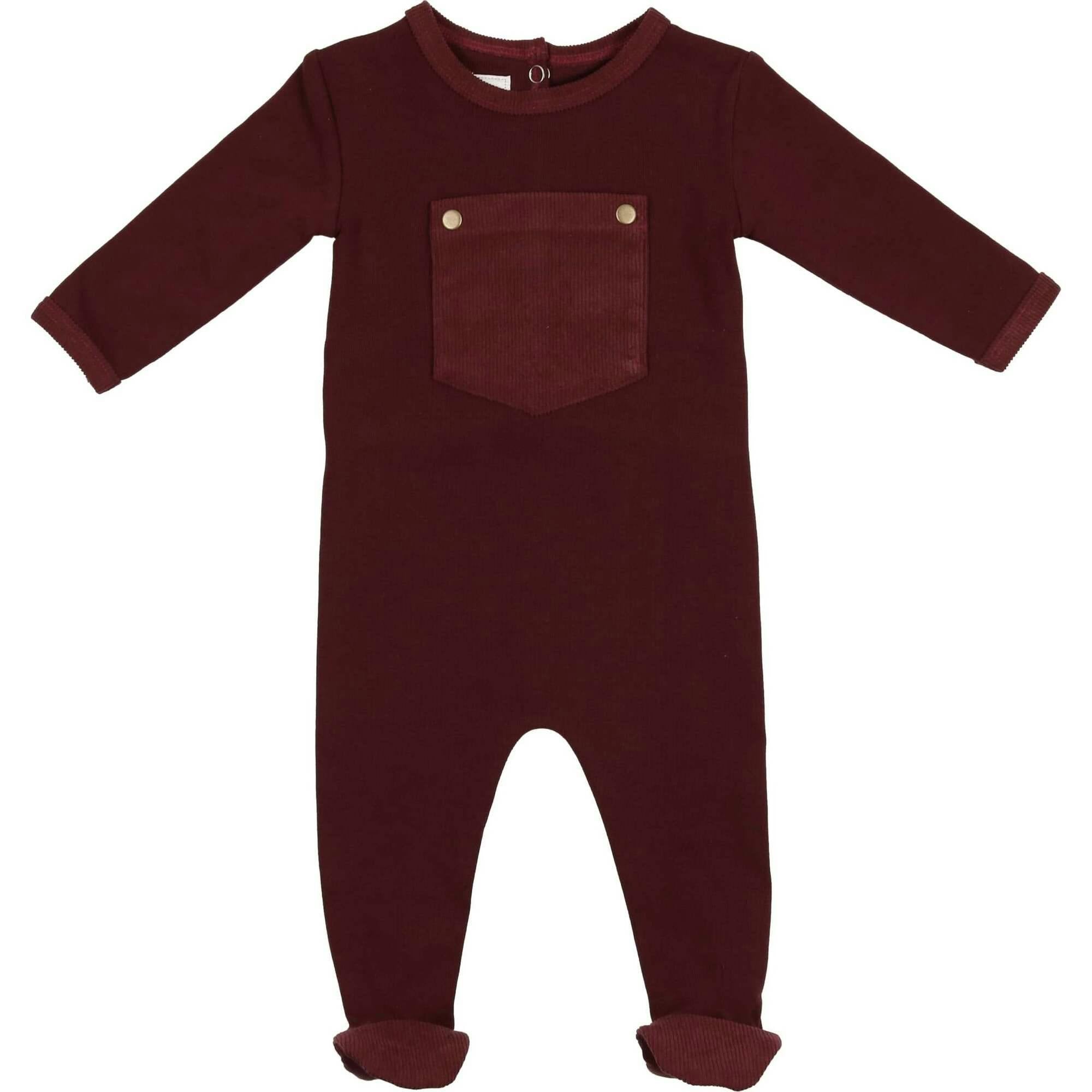 Corduroy Pocket Long Sleeve Footie
