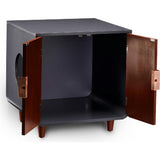 Dyad Mid Century Wooden Litter Box Cabinet and Side Table
