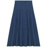 Midi Denim Pleated Skirt