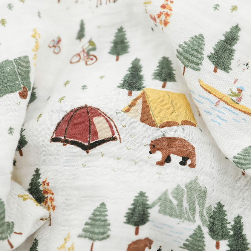 Organic Cotton Muslin Swaddle Blanket - Alpine Adventure